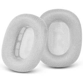 Upgraded Ear Cushions Replacement Earpads for Apple AirPods Max Headphones, Mesh Fabric Ear Pads Cover with Memory Foam and Magnet for AirPods Max (White)
