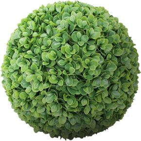 1 PC 11" Artificial Topiary Ball Faux Boxwood Plant for Indoor Outdoor Garden Wedding Home Party Decoration (Rose Leaves)