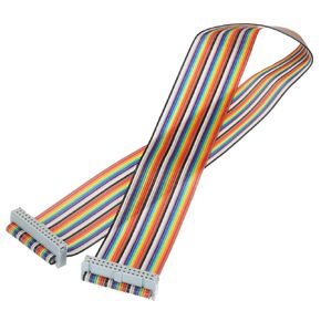 MECCANIXITY 1 Pcs 40 Pin Flat Rainbow Ribbon Cable FC/FC Female Connector 1.64FT 2.54mm Pitch Breadboard Jumper Wires for Electronic Projects