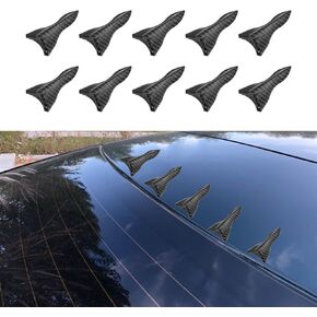 HAOBO 10PCS Diffuser Shark Fin Kit, Spoilers for Cars, Car Exterior Accessories Shark Fin Kit Compatible with Spoiler Roof Wing Air Vortex Generator