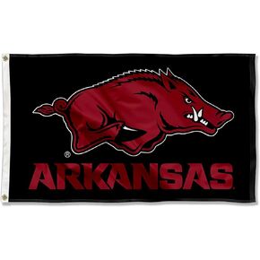 College Flags & Banners Co. Arkansas Razorbacks Black Flag
