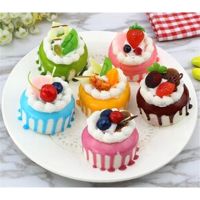 6pcs Realistic Artificial Simulation Cake Assorted Faux Fake Food Model Home Kitchen Staging Party Dessert Photography Props Home Decoration Display Cake