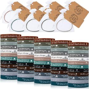 180 Pcs Religious Gifts 60 Bible Verses Bracelets 60 Kraft Tag 60 Gift Bags Religious Silicone Wristbands Inspirational Wristbands Christian Gifts for Church Favors Students Teens Women Men