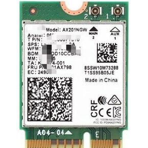 Wi-Fi 6 AX201 (Gig+) Wireless Card Dual Band 2.4, 5 GHz (160MHz) 2.4Gbps (802.11ax) Bluetooth 5.2 Dual Band M.2 CNVio2 Adapter