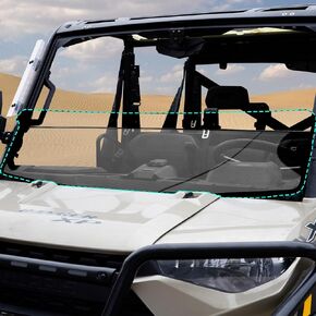 HAKA TOUGH Rear Window for 2017-2023 Polaris Ranger XP 1000/Crew, 2020-2023 Ranger 1000/Crew, 2013-2019 Polaris Ranger XP 900/Crew, Heavy Duty UTV Rear Windshield Accessories, Dark Tinted