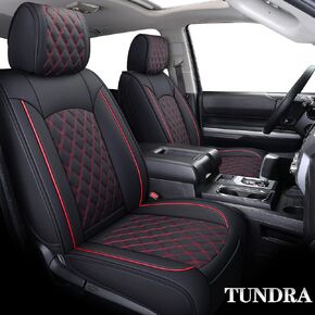 YIERTAI Back Tundra Seat Covers Compatible with Toyota Tundra 2008-2022 2023 2024 Crewmax Double Cab 1794 Edition Platinum Split Bench 40/60 Waterproof Faux Leather(1 Rear Seat Cover/Black)