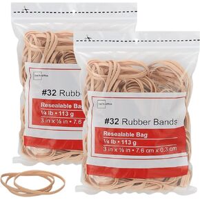 1InTheOffice Rubber Bands Size 32, Beige, 1/4 lb. Bag, 225/Pack #32, (2 Pack)