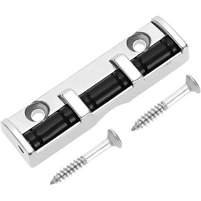 The Lord of the Tools 43mm Guitar Nut 6 String Zinc Alloy Guitar Roller Nut 3 Saddles with Screws Compatible with Strat Compatible with Tele Electric Guitar Black