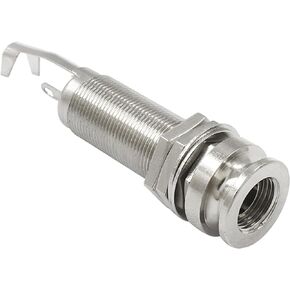 1/4"(6.35mm) Guitar End Pin Output Jack, Copper Metal Threaded Stereo Output Jack Socket for Electric Guitar Bass