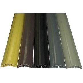 Electriduct Small Plastic Flexible Floor Cord Cover Cable Protector and Wire Concealer - Includes Double Sided Tape - 5 Feet - Brown