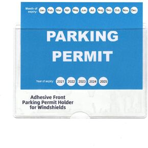 2 Pack - Parking Permit Holder for Car Windshield - Clear Adhesive Parking Tag Pouch - Vinyl Plastic Document Protector Holds Large Parking Placard, Pass, Decal or Sticker (4 x 3)