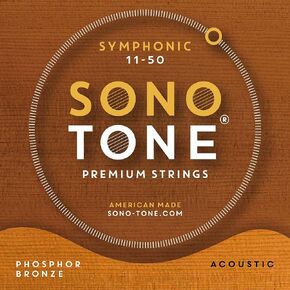 Symphonic, 12-53, Light, Acoustic Guitar Strings, Ultra Phosphor Bronze Wrap, Hand-Wound, Precision Hex Core, Bright, Balanced, Sustain, American Made