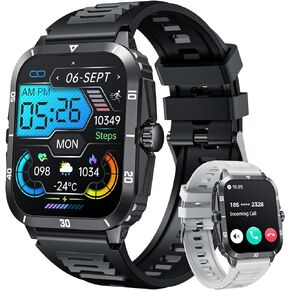 Smartwatch for Men Android iOS Phones: Smart Watch Fitness Tracker 2.0" Full Touchscreen with Answer/Make call Waterproof Blood Pressure Heart Rate Sport Pedometer Sleep Digital Step Activity Monitor