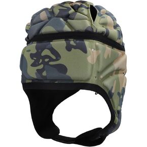Adjustable Rugby Helmet Headguard Soft Padded Shell Hockey Head Guard Soccer Protective Headgear Scrum Cap 7v7 Flag Football Head Protector Support Soft Foam Autism Goalie Helmet for Adults Youth