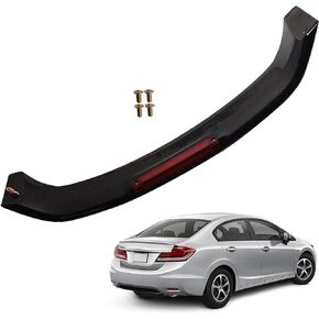 munirater Rear Trunk Spoiler Wing with LED Brake Light Lamp Glossy Black Replacement for 2013-2015 Honda Civic