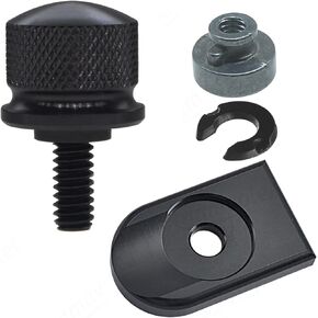 Stainless Seat Bolt +Nut + Screw Mount Knob Cover Compatible for Harley Davidson Sportster Softail Touring Dyna 1996-2021 (black)…