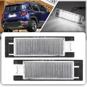 Renegade LED License Plate Light for 2015 2016 2017 2018 2019 2020 2021 Jeep Renegade Rear Tag License Number Plate Lamp OEM Error Free Number Plate Lamps 6000K Xenon White