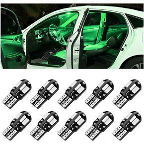 T10 5730 5630 8SMD Car LED Interior Bulb, 10pcs Car Side Wedge Light, 12V 8000K Error Free Lamp for Map Dome Courtesy License Plate Side Marker Light, Universal Replacement Bulb (Blue)