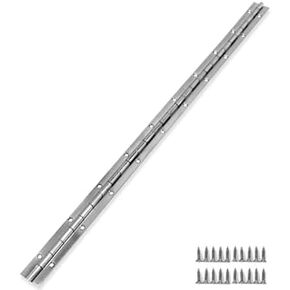 Piano Hinge 24 Inch, 304 Stainless Steel Continuous & Piano Hinges, Heavy Duty Piano Hinges, Continuous Hinges with Polished Finish, 1-1/2" x 24", 0.06"