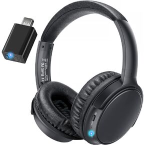 Wireless Headphones for TV - BKM400 TV Headphones Wireless with Portable Bluetooth USB Transmitter (Optical, AUX, RCA and USB Output), 165FT Farther Range, Enhanced Volume, 20Hrs