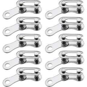 10 Pairs Single Speed Removable Quick Split Chain Link Bicycle Chain Connector Missing Link Jointing Link for Single Speed Chain Carbon Steel