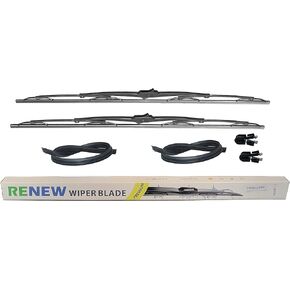 32 Inch Wiper Blade Pair for RV or Motorhomes with standard 9mm or large 12mm J Hook. Comes with 2 extra Rubber Refills RW32HKF-2R