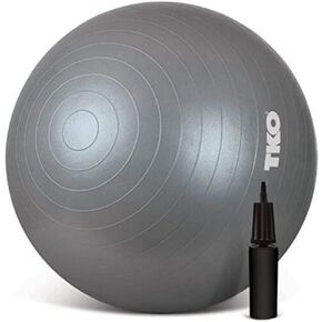 TKO Anti-Burst Large Exercise Ball with Air Pump – 65 cm or 75 cm Balance Ball/Stability Ball for Workouts, Physical Therapy, Yoga, Sitting, and More
