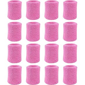 8 Pairs Sports Wristbands, Wrist Sweatbands for Men & Women, Stretchy & Sweat Absorbing Cotton Terry,Perfect for Basketball, Football, Tennis, Soccer, Running & Working Out (8Pairs)