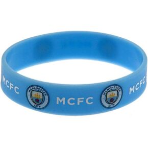 Manchester City FC Official Silicone Wristband (One Size) (Sky Blue)
