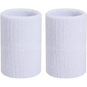 ONUPGO 4 Inch Wrist Sweatband - Sport Wristbands Elastic Athletic Wrist Bands Thick Cotton Armbands for Gymnastics, Basketball, Tennis, Football(1 Pair)