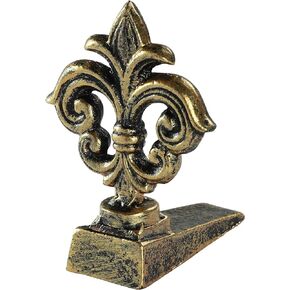 Door Stoppers for Bottom of Door Heavy Duty Cast Iron Decorative Door Stop Wedge Metal Weighted Doorstops,Antique Brass