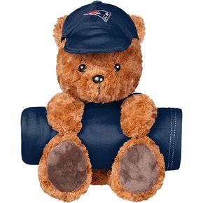 FOCO NFL Unisex-Teen NFL Team Logo Plush Bear with Blanket