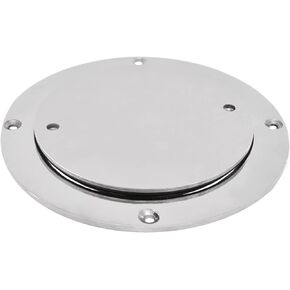 4 inch Boat Hatch 316 Stainless Steel Round Non Slip 2 Eyes Inspection Hatch Deck Plate with Detachable Cover For Marine Boat Yachts Ships