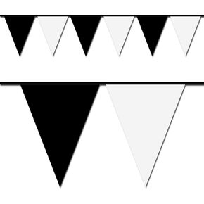 100' Black & White Pennant Flag
