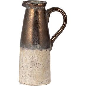 A & B Home 11 in H Sienna Brown Ceramic Indoor Outdoor Candia Pitcher, Home Accent Décor