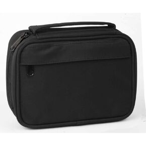 Black Zipper Pocket Microfiber Fabric Paper Back Bible Cover Case with Handle