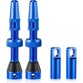 2PCS Tubeless Valves, Black, Quality Super Light Alloy Presta Valve Stem, Integrated Core Removal Tool(44 mm)