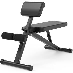 leikefitness Roman Chair Adjustable Weight Bench Foldable Workout Exercise Bench Full Body Strength Training Preacher Curls Bench