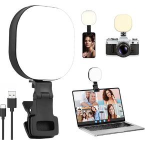 USB-C Rechargeable LED Selfie Light, Cell Phone Light with Detachable Clip, 5 Light Modes LED Video Light, Portable Phone Light for Selfie, Video Conference, Photography, Makeup in Kuwait