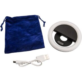ARKON Mounts SPLEDRING Rechargeable LED Clip On Selfie Ring Light for Live Streaming Video