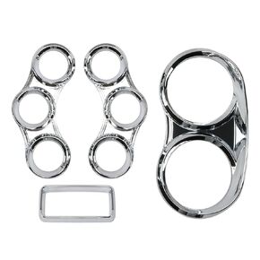 Chrome Instrument Dash Gauge Covers with Visor Compatible with 2006+ Peterbilt 379 384 386 387 389 ; Easy to Install, Plug and Play, Precise Fit and Direct Replacement.