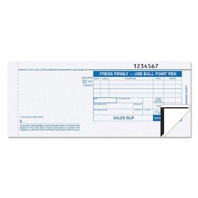 Tops 38538 Credit Card Sales Slip, 7 7/8 x 3-1/4, Three-Part Carbonless, 100 Forms