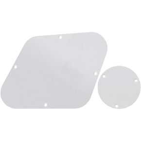 SHENGSUI LP Rear Control Plate Pickguard Switch Plate Cover Set Compatible with Epiphone Les Paul Black Pearl