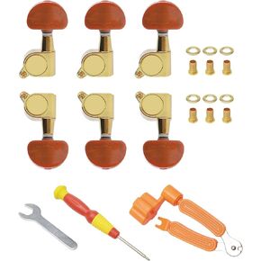 3R3L Enclosed Guitar Tuning Pegs Tuning Keys Machine Heads for Epiphone Les Paul Electric Guitar or Acoustic Guitar,Orange Black