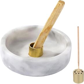 Palo Santo Holder, Natural Marble Incense Burner for Palo Santo Sticks, Handmade Palo Santo Wood Incense Stick Holder(Natural Black)