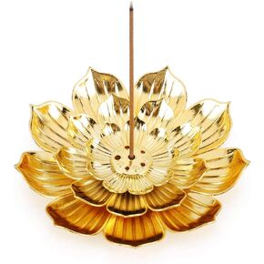 Accmor Zinc Alloy Incense Holder, Lotus Stick Incense Burner, Incense Holder for Stick/Coil/Cone Incense with Ash Catcher, Copper, 2 Pack