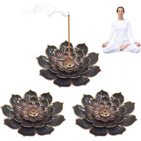 3 قطعة حامل البخور النحاسي، حامل عصي البخور اللوتس، مبخرة مخروطية لديكور المنزل، اليوغا، المنتجع الصحي in Kuwait