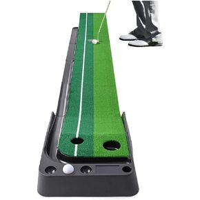 Indoor Golf Putting Green Golf Training Putting Mat Tracks with Auto Ball Return