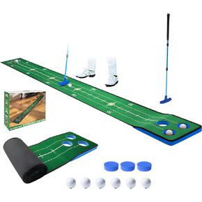 Golf Pong Putting Game, Indoor Putting Green Golf Putting Game Set, Detachable Golf Putting Mat - Includes 1 Putter, 6 Golf Balls, 3 Golf Cups, 1 Bag for Home Office Backyard with Family/Friends