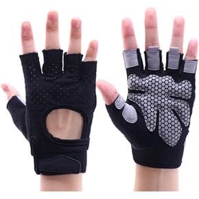NuCamper Weight Lifting Gloves for Men & Women,Fingerless Gym Workout Glove Full Palm Protection,Exercise Gloves with Anti Slip Padded for Weightlifting, Fitness, Training, Hanging